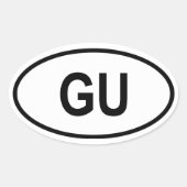 Guam "GU" Ovale Sticker (Voorkant)