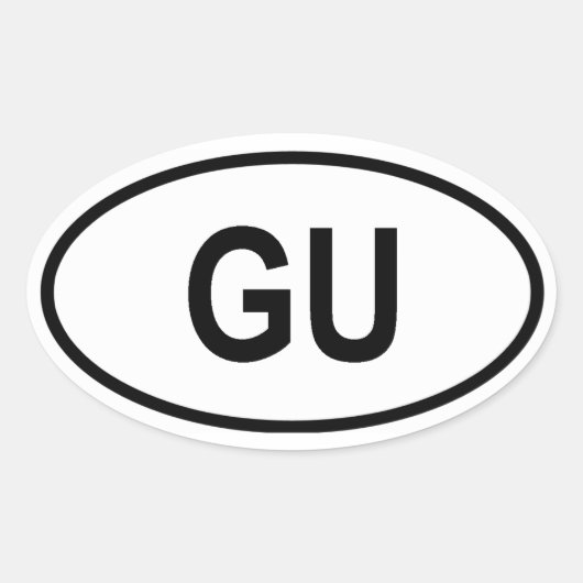 Guam "GU" Ovale Sticker (Voorkant)
