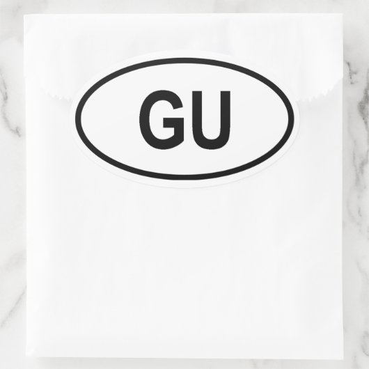 Guam "GU" Ovale Sticker (Tas)