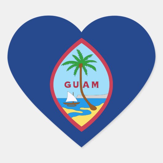 Guam Hartsticker, patriottische Guamese vlag Hart Sticker (Voorkant)