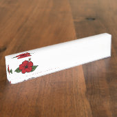 Guam Hibiscus Naam Bord & Bureau Tekenen Naambordje (Zijkant)