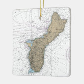 Guam Island Nautical Chart Keramisch Ornament (Links)