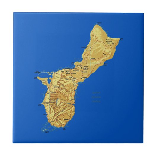 Guam kaart tegel tegeltje (Voorkant)