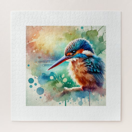 Guam Kingfisher Bird 150624AREF120 - Watercolor Legpuzzel (Verticaal)