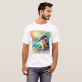 Guam Kingfisher Bird 150624AREF120 - Watercolor T-shirt (Voorkant volledig)