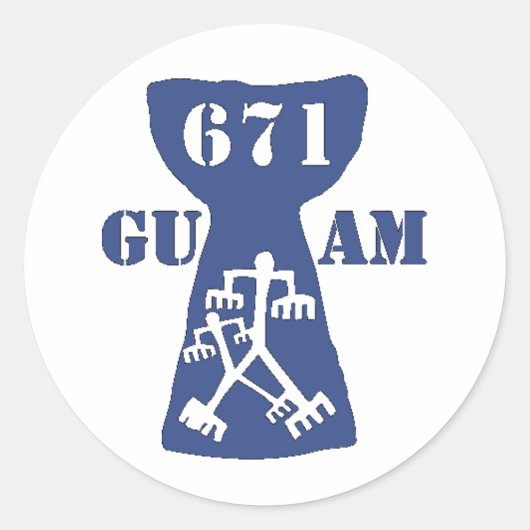 Guam latte stone ronde sticker (Voorkant)