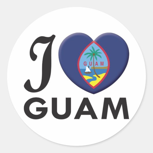 Guam Love Ronde Sticker (Voorkant)