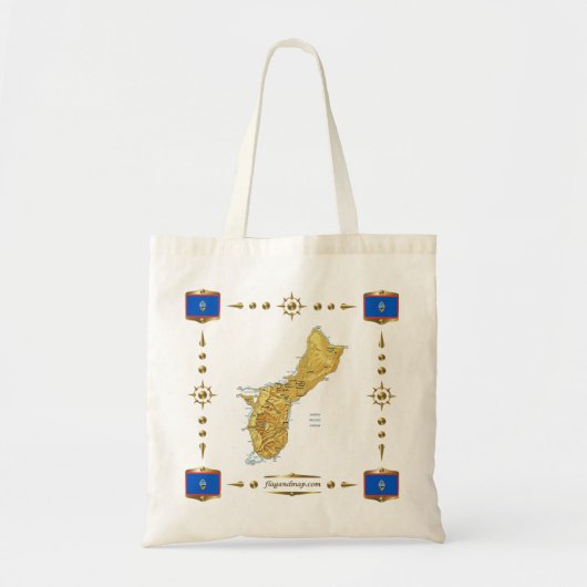 Guam Map + Flags Bag Tote Bag (Voorkant)