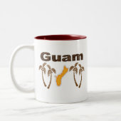 Guam met palmbomen tweekleurige koffiemok (Links)