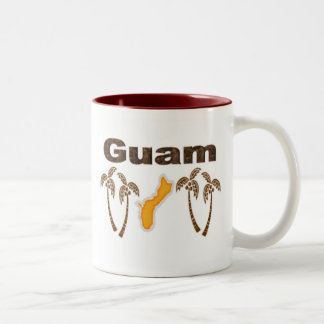 Guam met palmbomen tweekleurige koffiemok