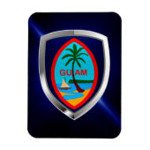 Guam Mettalic Emblem Magneet (Verticaal)