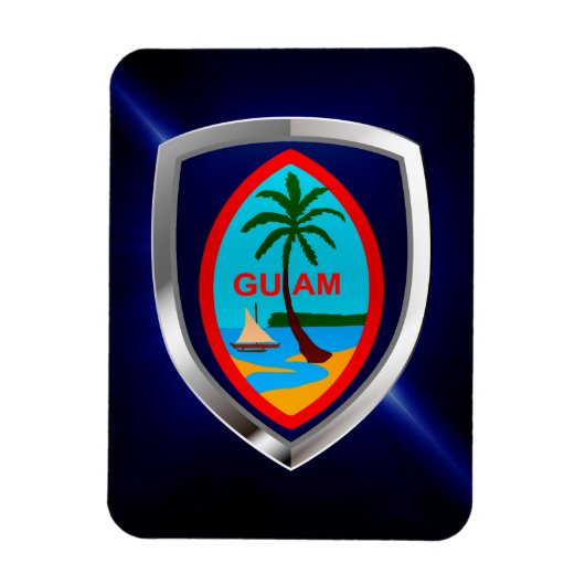 Guam Mettalic Emblem Magneet (Verticaal)