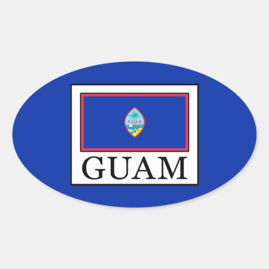 Guam Ovale Sticker (Voorkant)