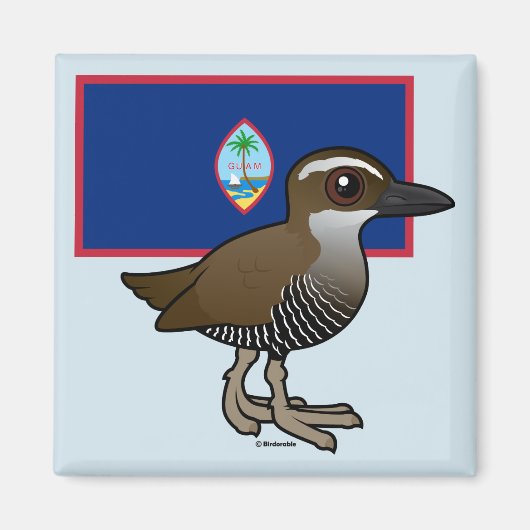 Guam Rail met vlag Magneet (Voorkant)