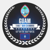 Guam Ronde Sticker (Voorkant)