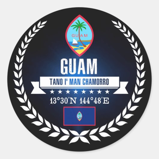 Guam Ronde Sticker (Voorkant)