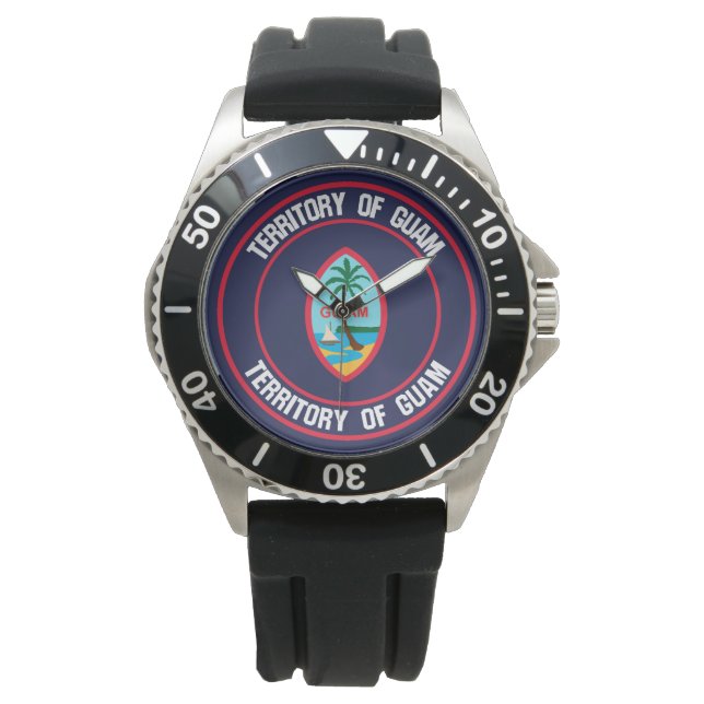 Guam Round Emblem Horloge (Voorkant)