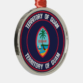 Guam Round Emblem Metalen Ornament (Rechts)