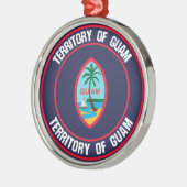 Guam Round Emblem Metalen Ornament (Links)