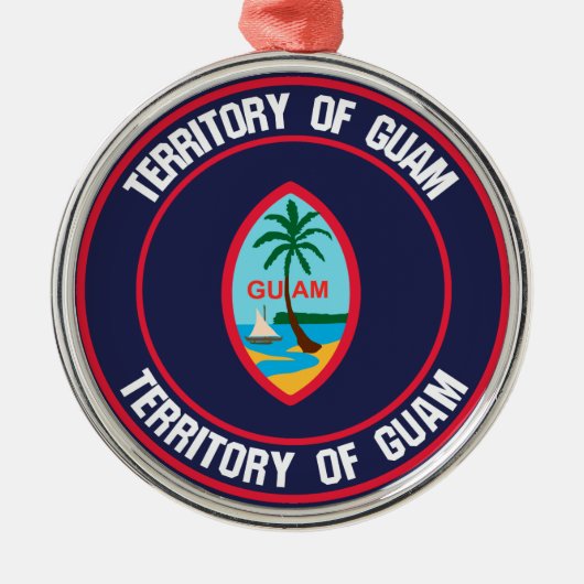 Guam Round Emblem Metalen Ornament (Voorkant)