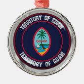 Guam Round Emblem Metalen Ornament (Voorkant)