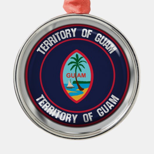 Guam Round Emblem Metalen Ornament (Voorkant)