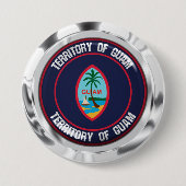 Guam Round Emblem Ronde Button 7,6 Cm (Voorkant)