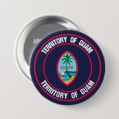 Guam Round Emblem Ronde Button 7,6 Cm (Voorkant /achterkant)