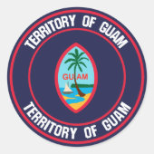 Guam Round Emblem Ronde Sticker (Voorkant)