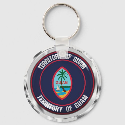 Guam Round Emblem Sleutelhanger (Voorkant)