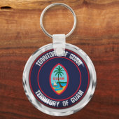 Guam Round Emblem Sleutelhanger (Voorkant)