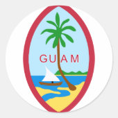 Guam Seal GU Ronde Sticker (Voorkant)