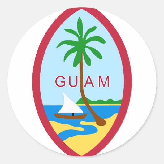 Guam Seal GU Ronde Sticker (Voorkant)