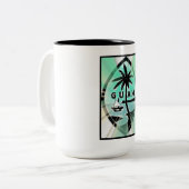 Guam Seal w Sun Rays Tweekleurige Koffiemok (Voorkant links)