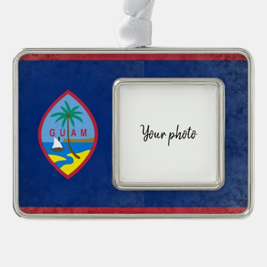Guam Verzilverd Omlijst Ornament (Voorkant)