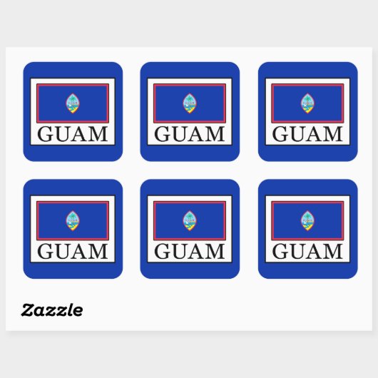 Guam Vierkante Sticker (Vel)