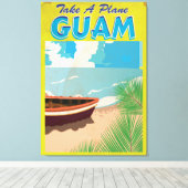 Guam Vintage Travel Poster Canvas Afdruk (Insitu (Houten vloer))