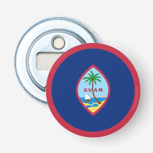 Guam Vlag Button Flesopener (Voorkant)