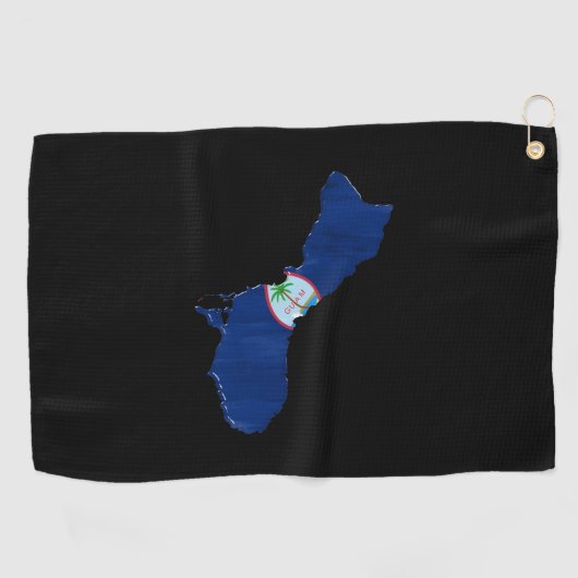 Guam vlag en kaart golfhanddoek (Horizontaal)