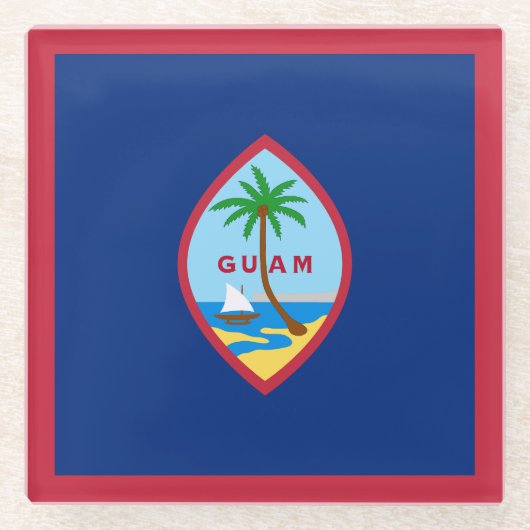 Guam-vlag Glazen Onderzetter (Voorkant)