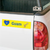 Guam Vlag Hart + Landkaart Bumpersticker (Op Truck)