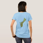 Guam Vlag + Kaart + Tekst T-Shirt (Achterkant volledig)