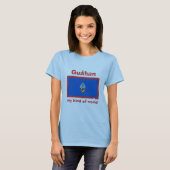Guam Vlag + Kaart + Tekst T-Shirt (Voorkant volledig)
