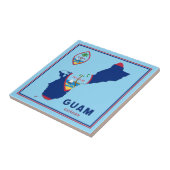 Guam-vlaggenkaart en -zegel tegeltje (Zijkant)