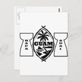 Guam-zegel met latente stenen briefkaart (Voorkant / Achterkant)