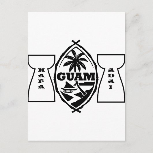 Guam-zegel met latente stenen briefkaart (Voorkant)
