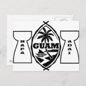 Guam-zegel met latente stenen briefkaart (Voorkant / Achterkant)
