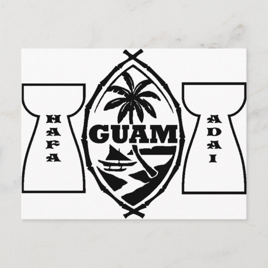 Guam-zegel met latente stenen briefkaart (Voorkant)