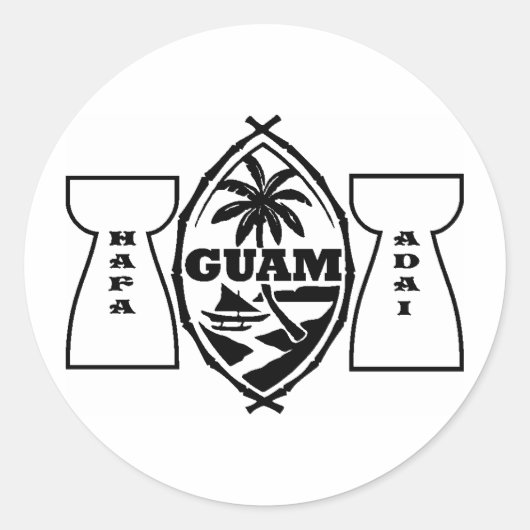 Guam-zegel met latente stenen ronde sticker (Voorkant)
