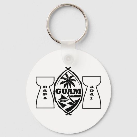 Guam-zegel met latente stenen sleutelhanger (Voorkant)
